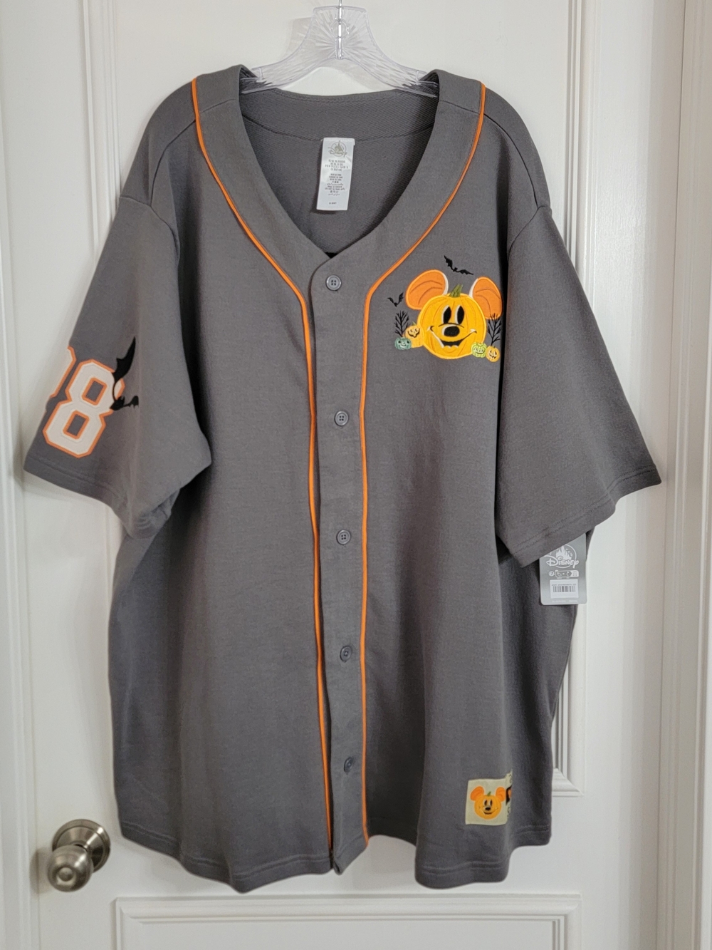 Disney Mickey Mouse and Friends Halloween Pumpkin Baseball Jersey Shirt 3XL
